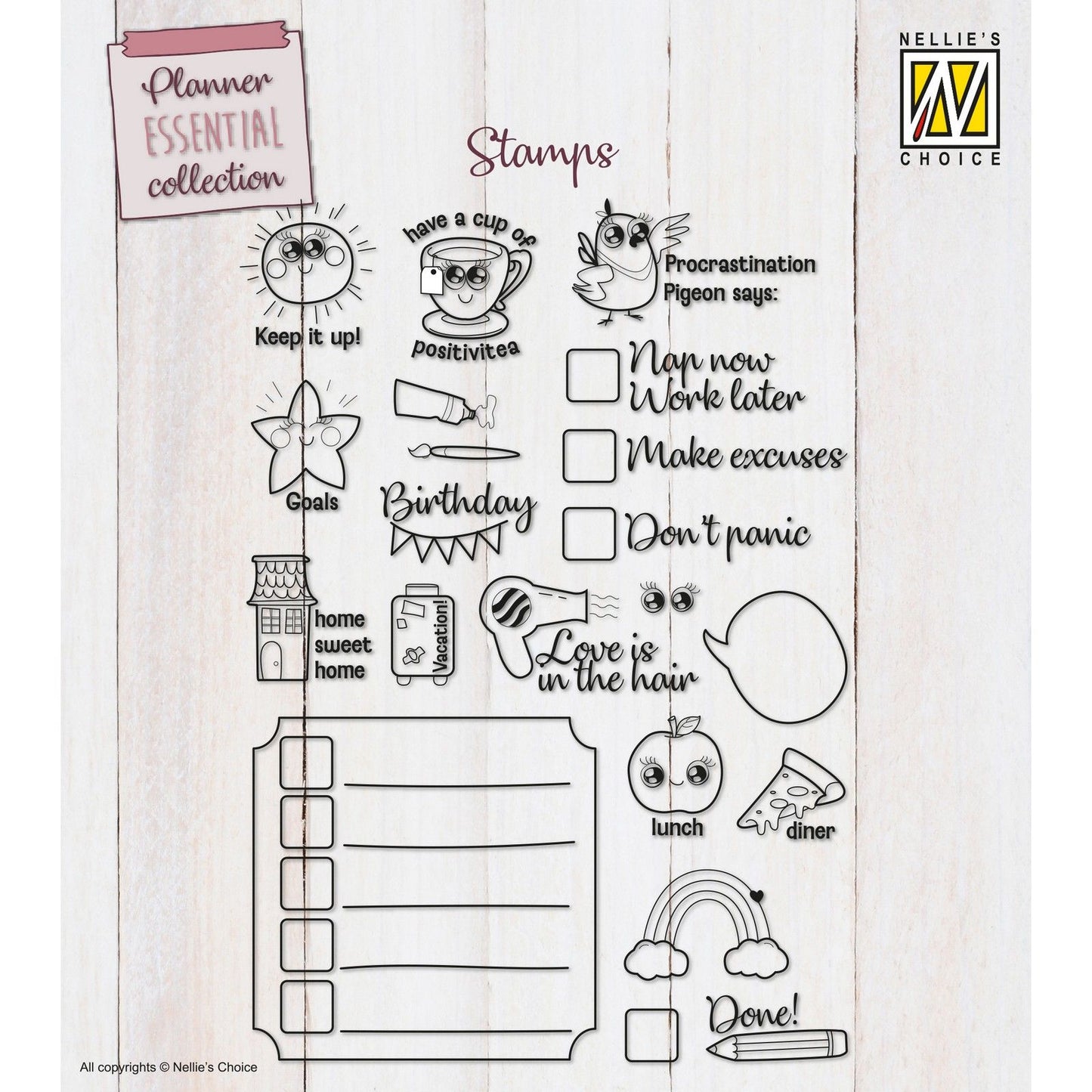 La scelta di Nellie • timbri trasparenti "to-do's more" 22 pezzi.