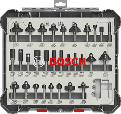 Accesorios Bosch Juego de cortadores mixtos de 30 piezas - diámetro del vástago 6 mm - 2607017474