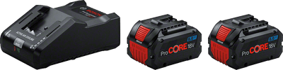 Bosch blauw 2 x procore18v 8.0ah + 1 x gal 18v-160 | accuset - 1600a02t5p