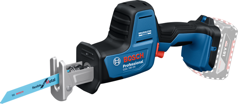 Sierra alternativa bosch azul gsa 18v-24 | en solitario | incluido hoja de sierra s922ef y s2345x | sin batería ni cargador - 06016a5100