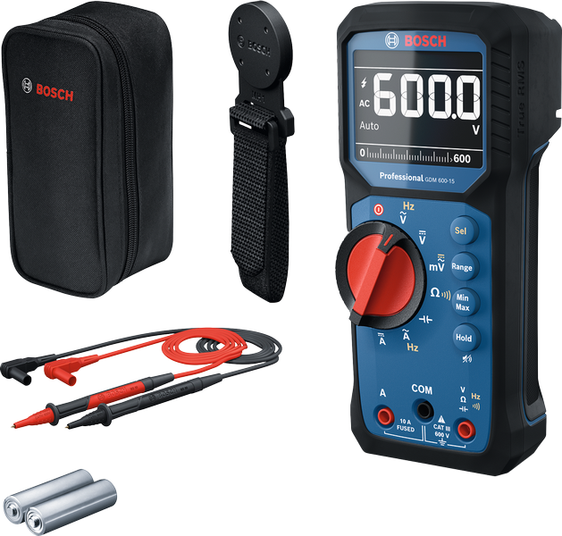 Multimetro professionale Bosch GDM 600-15 blu + supporto magnetico MH1 - 0601077301