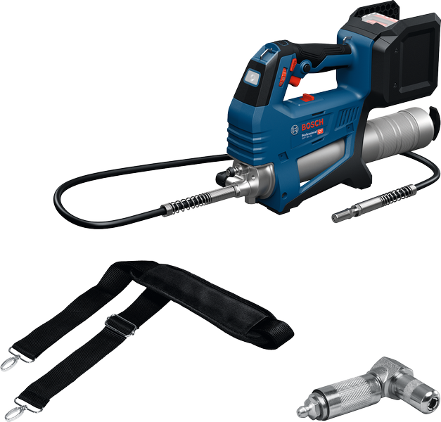 Pistola engrasadora inalámbrica bosch blue gfp 18v-10 | en solitario | incluido Acoplamiento 90 y bandolera | sin batería ni cargador - 06019n6000
