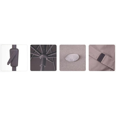 Madison Parasol Syros Luxury Round 350 cm Gray