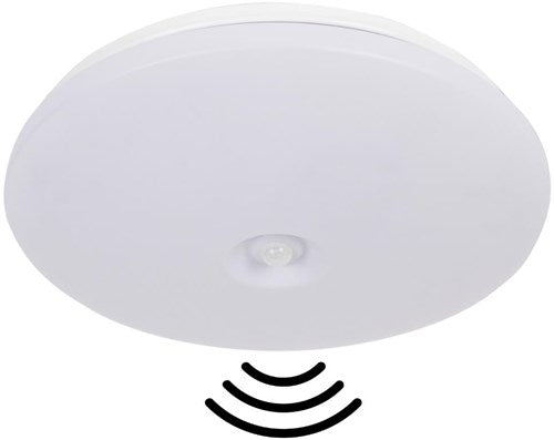 Lámpara de techo Orno redonda 330mm 2x E27 con sensor de movimiento - 5017812