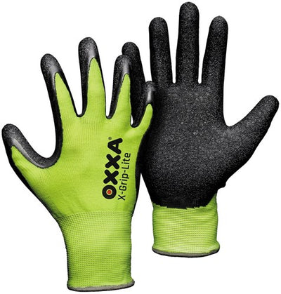 Oxxa x-grip-lite werkhandschoen geel zwart, 10 - 15102510 - 15102510