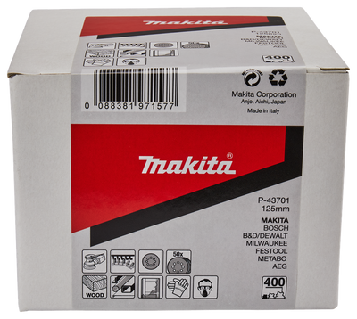 Makita accessoires schuurschijf 125mm k400 red velcro - p-43701 - p-43701