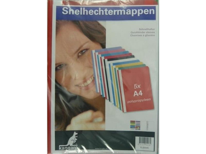 Kangaro snelhechters a4 assorti kleur pak a 5st