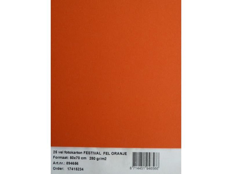 Cartulina fotográfica 25 hojas 70x50cm naranja brillante