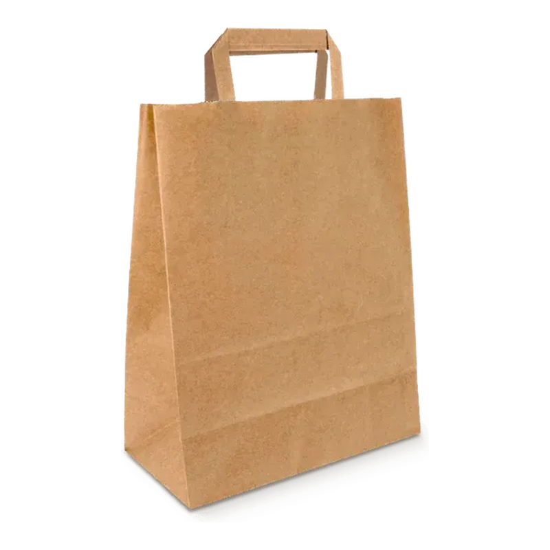 Shopper in carta piccola 22+10x28 cm marrone (250 pezzi)