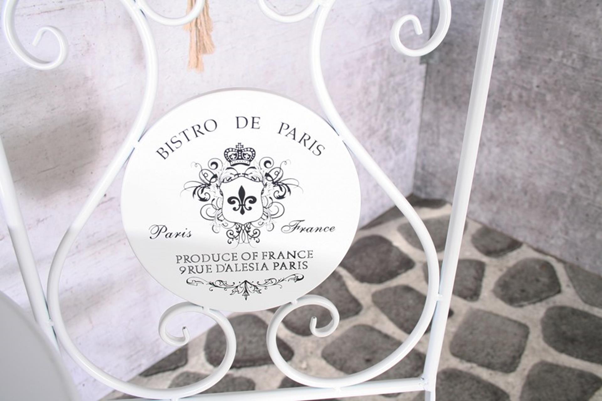 Sens bistroset paris 3-delig metaal wit