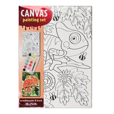 Conjunto de pintura sobre lienzo neutro 18x25cm