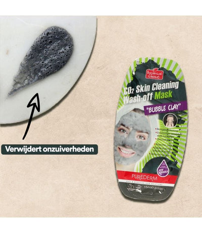 Maschera per argilla a bolle purificanti purederm purem
