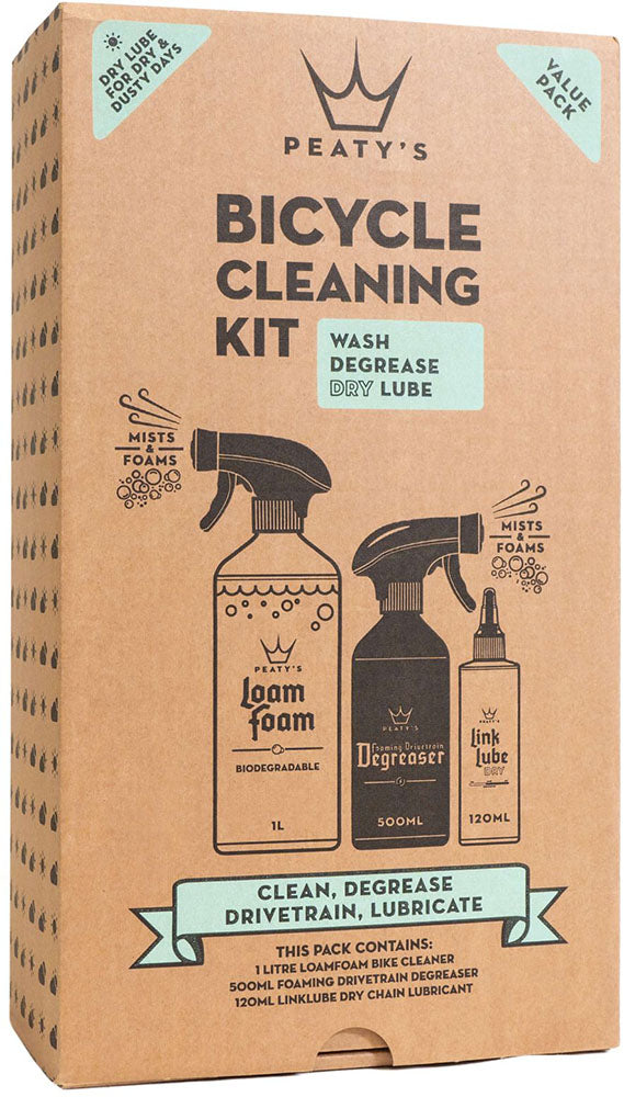 Peaty's Wash Degrease Dry Lube - Kit di pulizia per biciclette