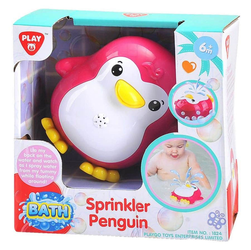 Pinguino da bagno d'acqua che schizzi