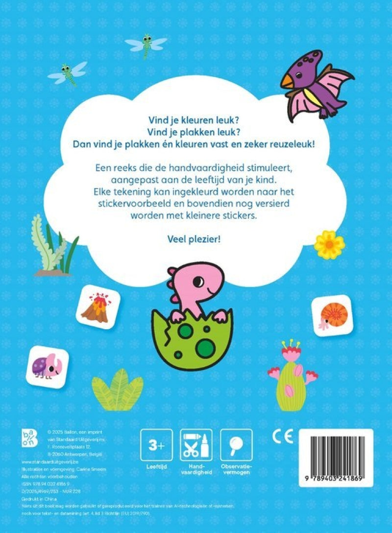 Ballon plak en kleur peutertuin dino's 2+