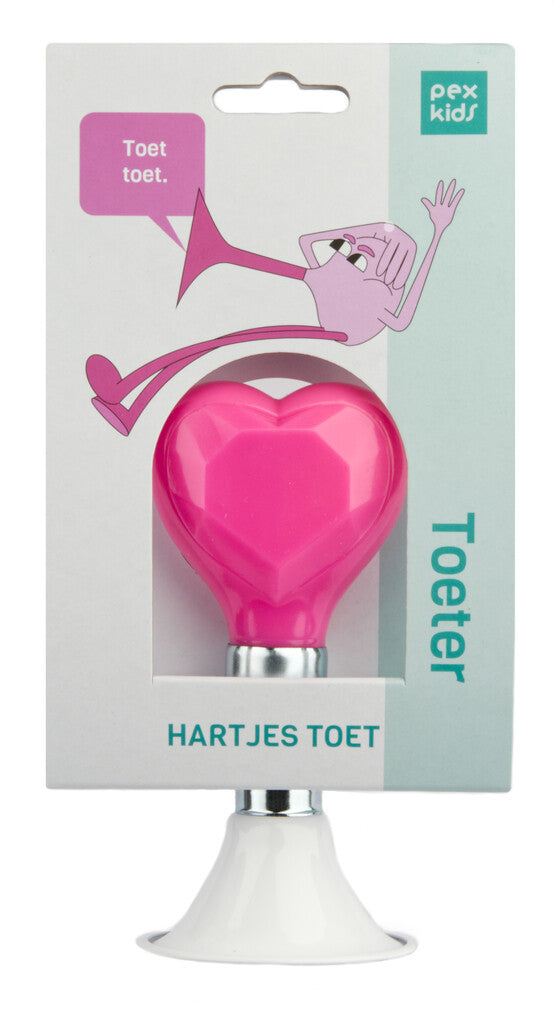 Bicycle Hupe Pexkid's Heart - bianco con uno scoiattolo rosa