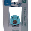 Pexkids bicicleta bocina cerdo con lámpara LED USB azul