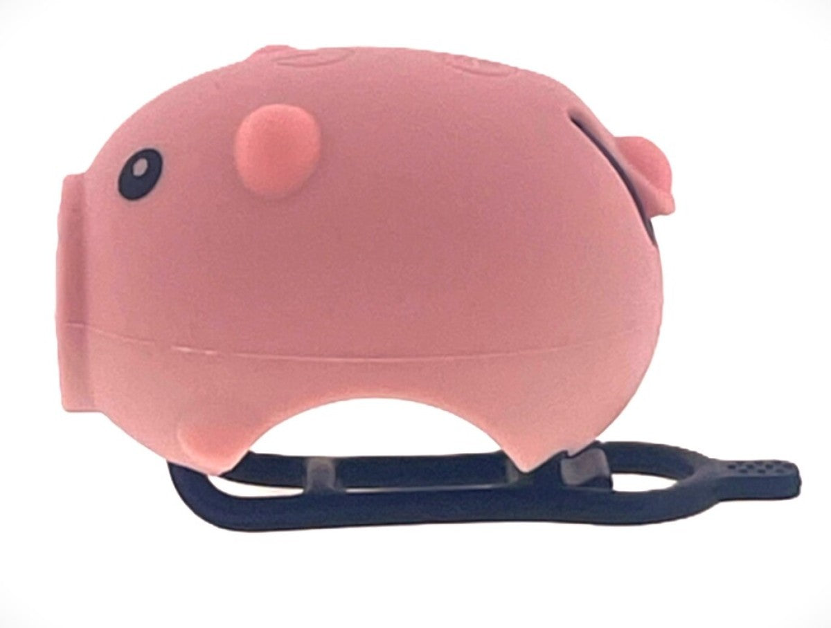 Pexkids Lámpara LED cerdo con bocina, recargable por USB, rosa
