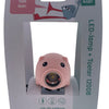 Pexkids Lámpara LED cerdo con bocina, recargable por USB, rosa