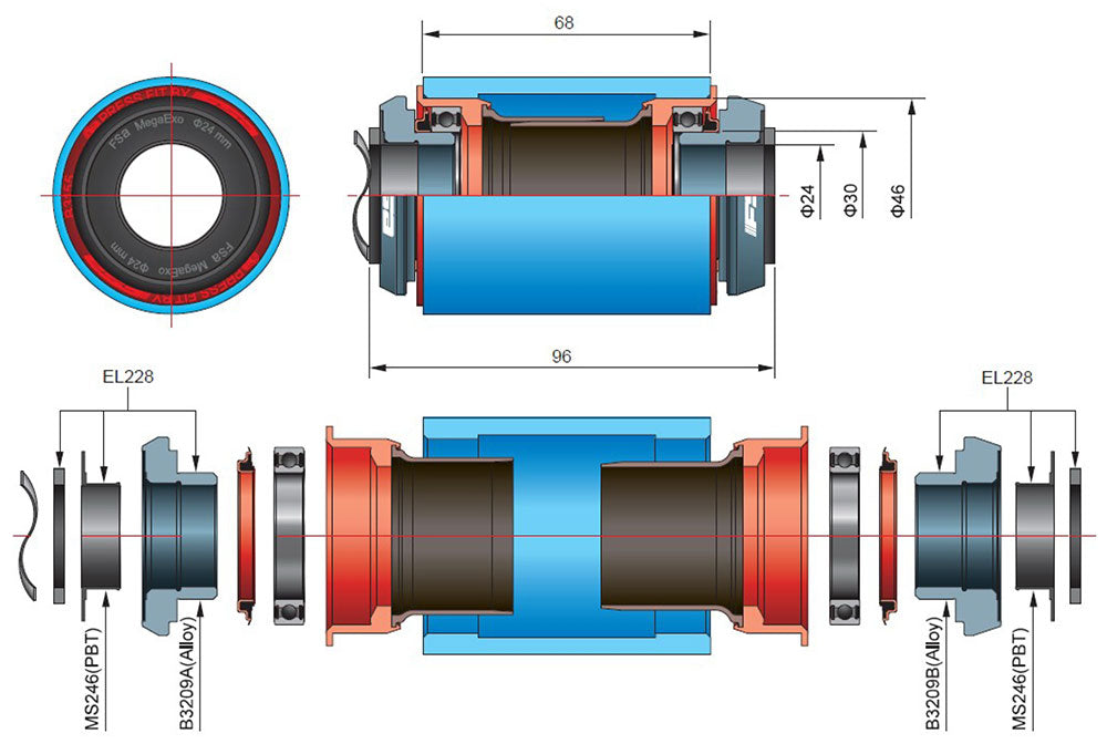 Adattatore movimento centrale Fsa pf30 bb30