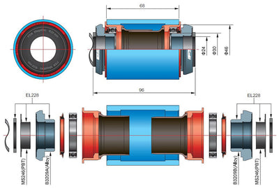 Adaptador de pedalier fsa pf30 bb30