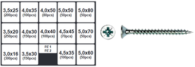 Pgb-europe pgb-fasteners | assortimentsdoos met schroeven 1700 dlg pwvtv - ass014001170002
