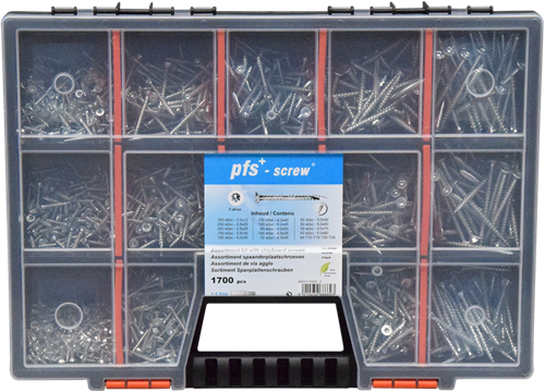 Pgb-europa pgb-sujetadores | caja surtida con tornillos 1700 piezas pwvtv - ass014001170002