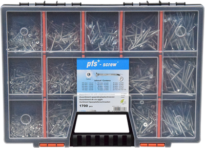 Pgb-europe pgb-fasteners | assortimentsdoos met schroeven 1700 dlg pwvtv - ass014001170002
