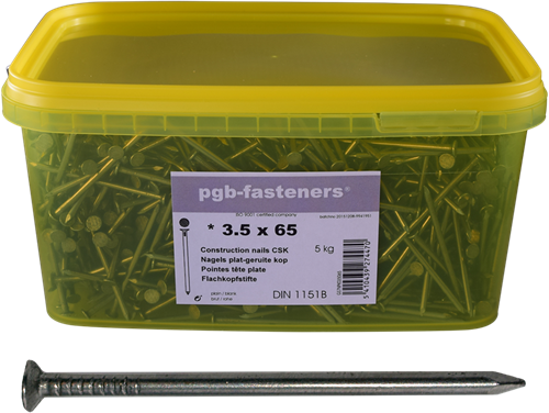 Pgb-europe pgb-fasteners | chiodo testa piatta d.1151b ø 2,70x50 (secchio) 000npk00000270050m
