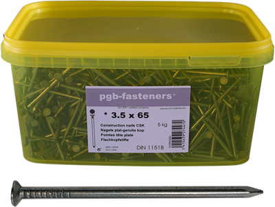 Pgb-europe pgb-fasteners | nail flat head d.1151b ø 2.70x50 (bucket) 000npk00000270050m
