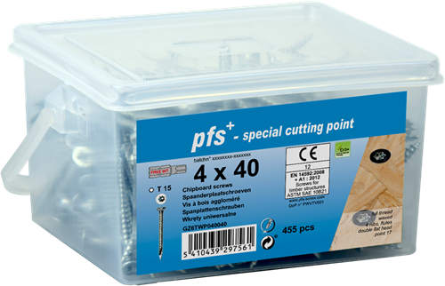 Pgb-europe pgb-fasteners | vite per truciolare pfs tx25 ø 5x60 zn secchio | 195 pz - gz6twp050060