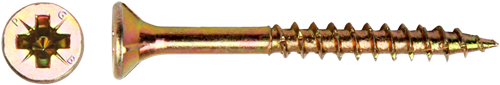 Pgb-europa pgb-sujetadores | tornillo para aglomerado fzk-z ø 4,50x50 zn amarillo | 500 piezas pgwvzg002004500502