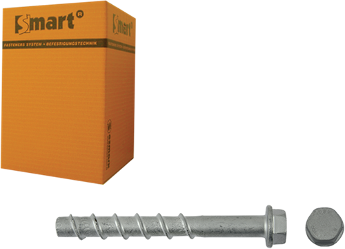 Pgb-europa inteligente | tornillo para hormigón s-bsz 12x15x80 znlamel | 25 piezas sm0bsz0141200803