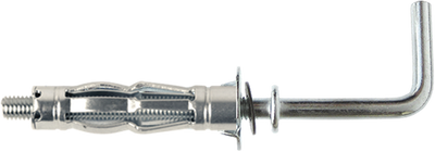 Pgb-europa inteligente | taco de pared hueco de metal + gancho en L m4x32 zn sm0hwl001040032h