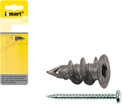 Pgb-europa inteligente | yo b. taco para placas de yeso + tornillo ø 15x29 zn | 6 piezas smgkps00101h