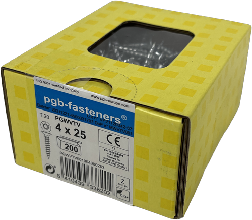 Pgb-fasteners tornillo universal para aglomerado vk-t rosca completa cabeza avellanada ø4.0x25 zn tx20 ​​| 200 piezas | pgwvtv001004000253