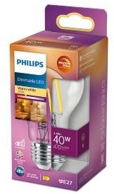 Philips LED GLS E27 3.4-40W filamento claro brillo cálido ampolla - 5102513