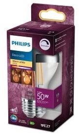 Philips LED GLS E27 7.2-50W 2700K filamento superior espejo regulable blister - 5103503