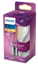 Philips led gls e27 7-60w 2700k filament helder blister - 5102519