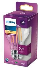 Philips led gls e27 8,5-75w 2700k filament helder blister - 5102542