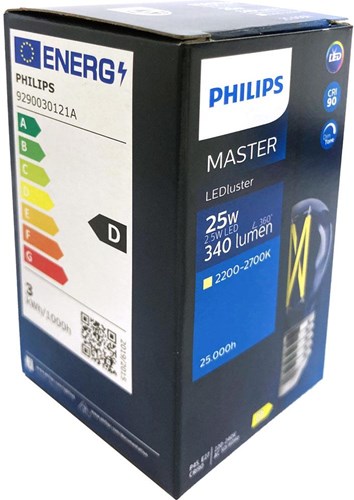 Philips LED bullet E27 2.8-25W filamento trasparente dimtone - LED3286