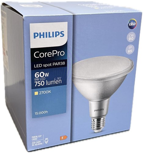 Philips foco LED par38 e27 9-60w 2700k 25gr ip65 - led3612