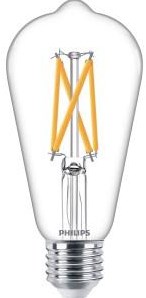 Philips LED ST64 E27 5.9-60W filament clear warm glow blister - 5102586