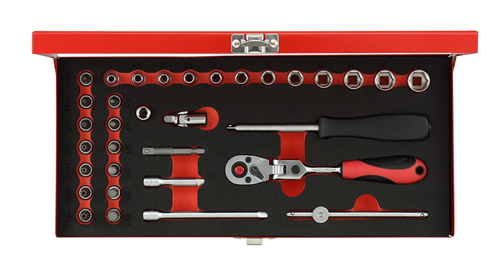 Gedore Red Dops Set 1 4 pulgadas SW 413 mm de plata 33 piezas