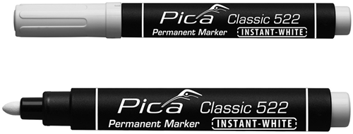 Pica 522 52 permanent marker | 1-4mm | ronde punt | wit | 10 stuks - pi52252