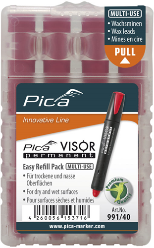 Pica 991 40 visor recambio permanente | rojo - pi99140