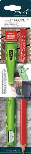 Pica tube | for lead marker pen | with pointed knife | con 1 matita da carpentiere | 1 pezzo - 505 01 - 505 01