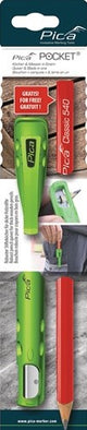 Pica tube | for lead marker pen | with pointed knife | con 1 matita da carpentiere | 1 pezzo - 505 01 - 505 01