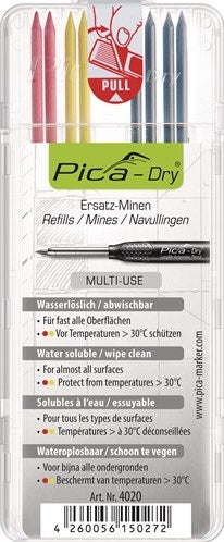 Pica 4020 dry pencil refill multicolor (8pcs)