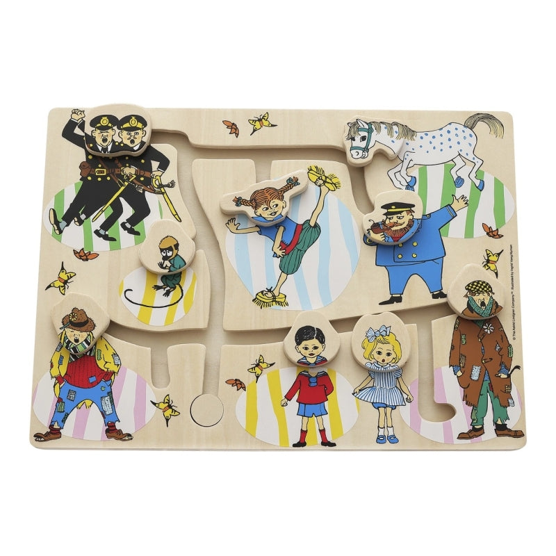 Licenze per libri per bambini Pippi Calzelunghe - puzzle scorrevole in legno